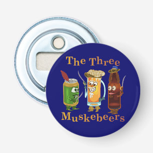 Three Muskebeers Funny Beer Pun Bottle Opener