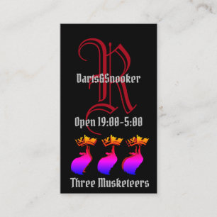 Three Musketeers with Knight Initial   Business Card