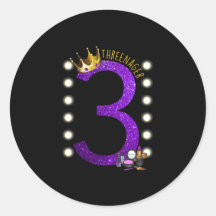 Three-nager MUA Princess Birthday Sticker