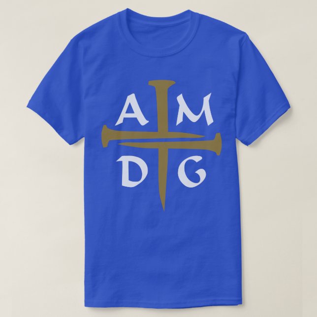 Three Nails Cross AMDG T-Shirt (Design Front)