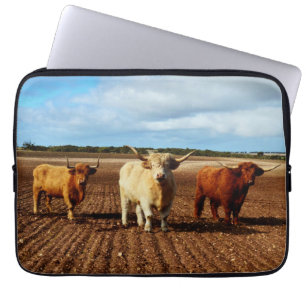 Three Naughty Highland Cows, 13inch Laptop Sleeve