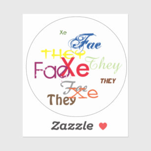 Three Neopronouns All Over Sticker