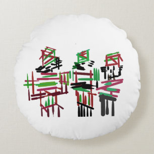 Three nutcrackers Christmas  Round Pillow