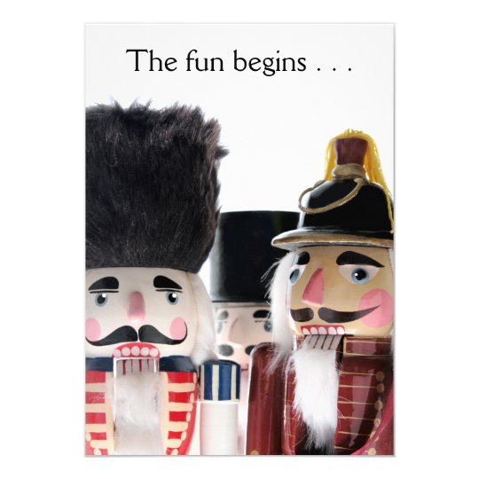 Three nutcrackers Christmas the fun begins Card
