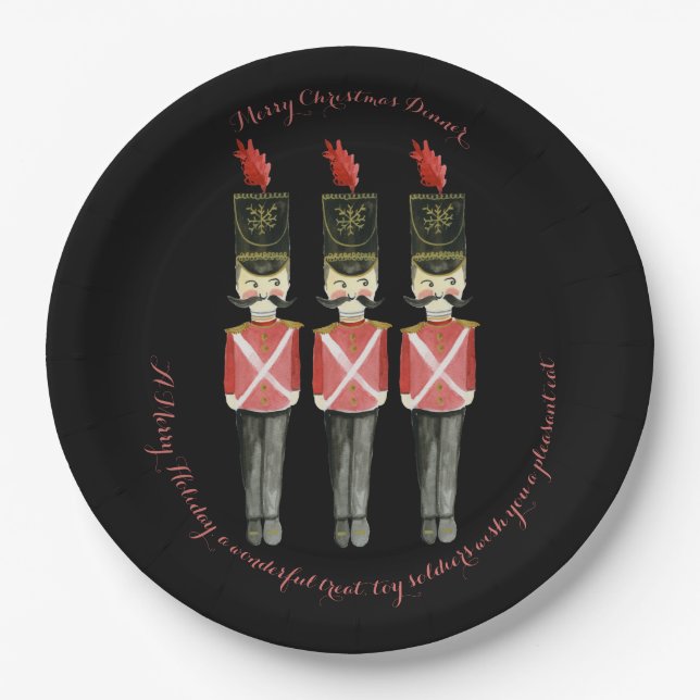 Three Nutcrackers Paper Plate (Front)