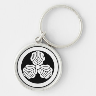 Three oak leaves(1) in circle keychain