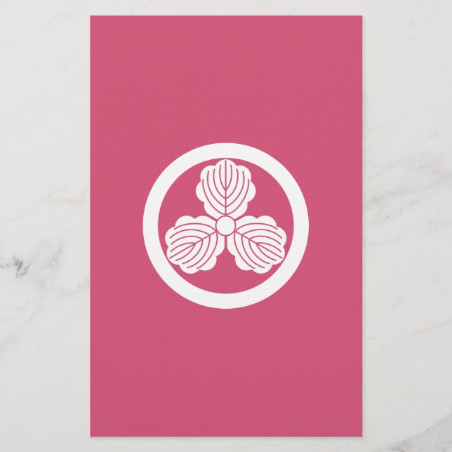 Three oak leaves(1) in circle stationery (Front)