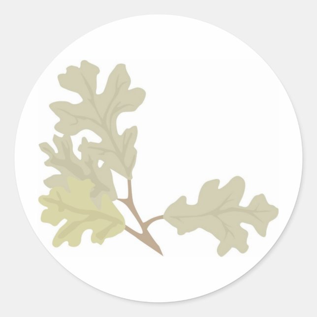 Three Oak Leaves Classic Round Sticker (Front)