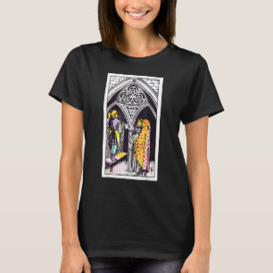 Three Of Coins Or Pentacles Vintage Tarot Rider W T-Shirt