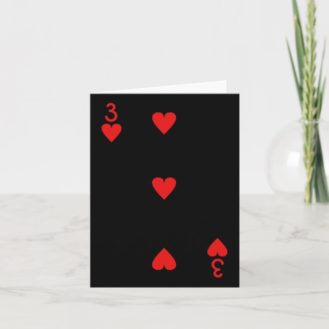 Three Of Hearts Deck Of Cards Playing Cards Hallow (Front)