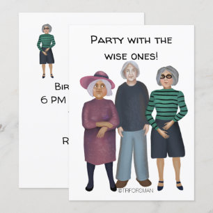 Three older women painted by ©️TRFORSMAN party Invitation