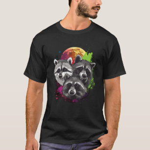 Three Opossums Howling At Moon 3 Opossums Funny Pe T-Shirt
