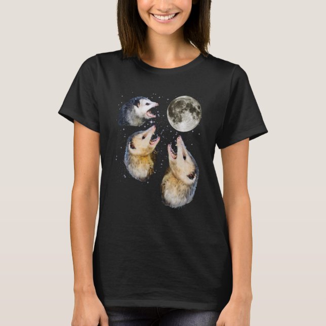 Three Opposum Moon With 3 Possums And Dead Moon  1 T-Shirt (Front)