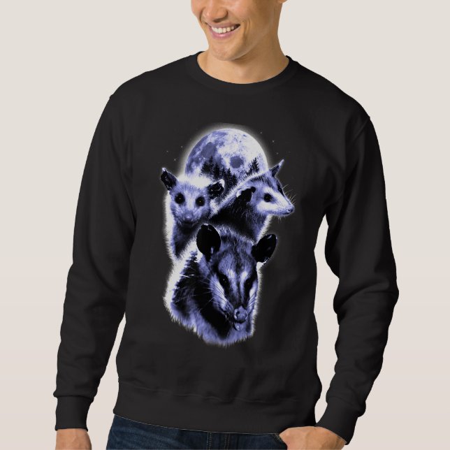 Three Opposum Moon With 3 Possums And Dead Moon Sweatshirt (Front)