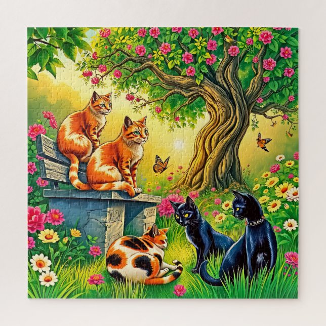 Three orange cats jigsaw puzzle (Vertical)