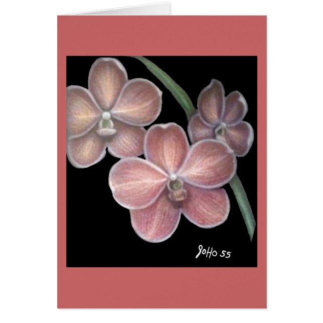 Three Orchids Great Grandpa 55' blank card (Front)