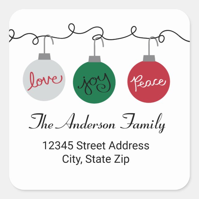 Three Ornaments - Return Address Label (Front)
