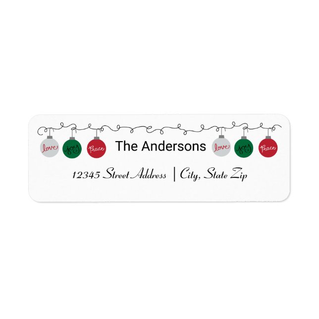 Three Ornaments - Return Address Label (Front)