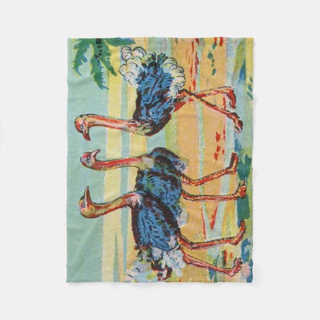 Three Ostriches  Fleece Blanket (Front)