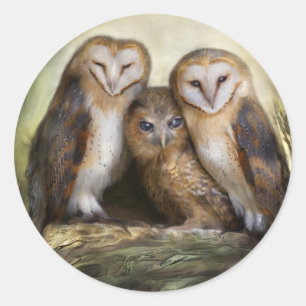 Three Owl Moon Art Sticker