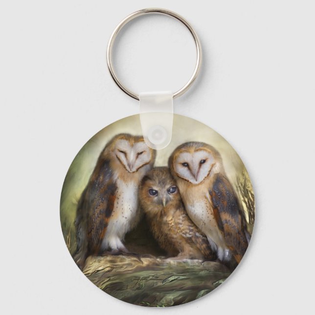 Three Owl Moon Keychain (Front)