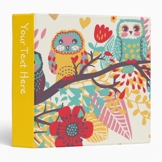 Three Owls on a Branch Binder (Front/Spine)