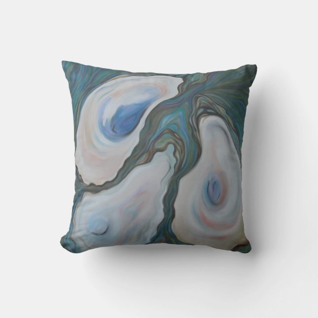 "Three Oysters"- Pillow 20" square (Front)
