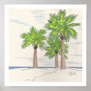 THREE PALMS print (11"x11")