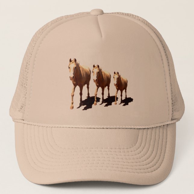 Three Palomino Horses, Trucker Hat (Front)