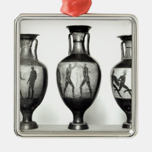 Three Panathenaic amphorae Metal Ornament