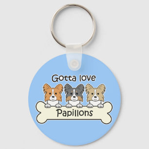 Three Papillons Keychain
