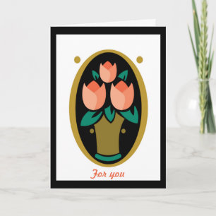 Three Peach Dutch Tulips Mothers Day Card