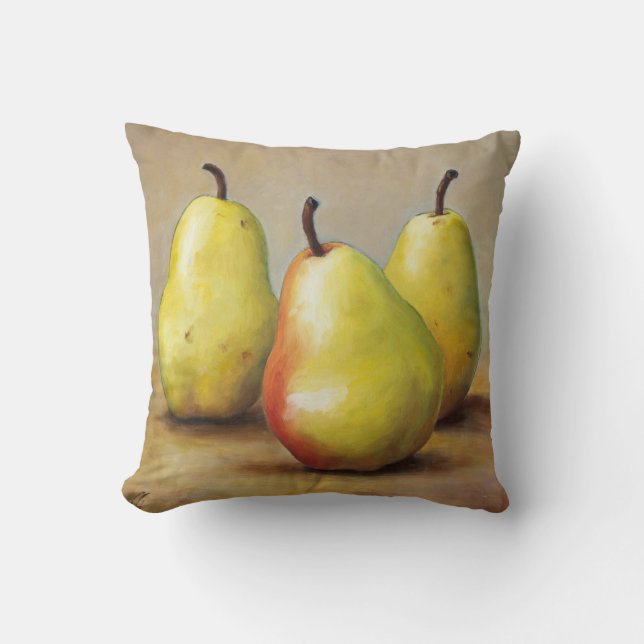 Three Pears Throw Pillow (Front)