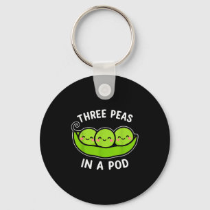Three Peas In A D Cute Kawaii Funny Keychain