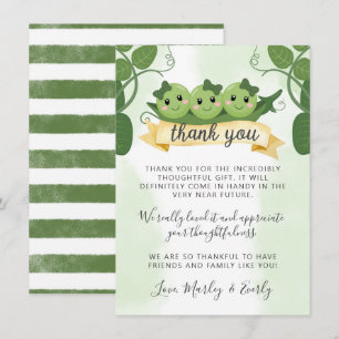 Three Peas In a Pod Thank You Card Note Triplets