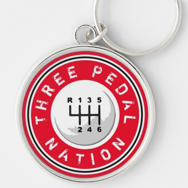 THREE PEDAL NATION Keychain (Front)