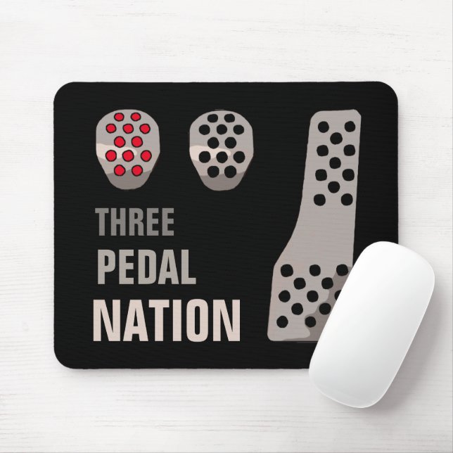 THREE PEDAL NATION MOUSE PAD (With Mouse)