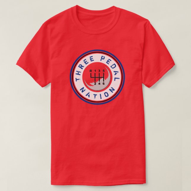 THREE PEDAL NATION T-Shirt (Design Front)
