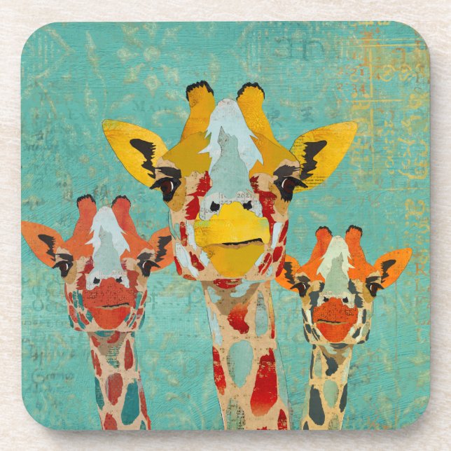 Three Peeking Giraffes Coaster (Front)