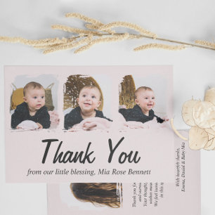 Three Photo Baby Shower Thank You Card