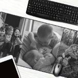 Three Photo Black and White Desk Mat<br><div class="desc">Whether you're searching for a thoughtful gift for the grandparents or looking to personalize your own desk, this classy black and white photo collage desk mat is a perfect choice for yourself or your loved ones. Celebrate your family's bond by uploading your favourite three photos to this classic, minimal template....</div>