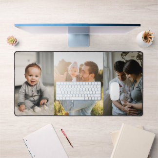 Three Photo Collage Family Desk Mat