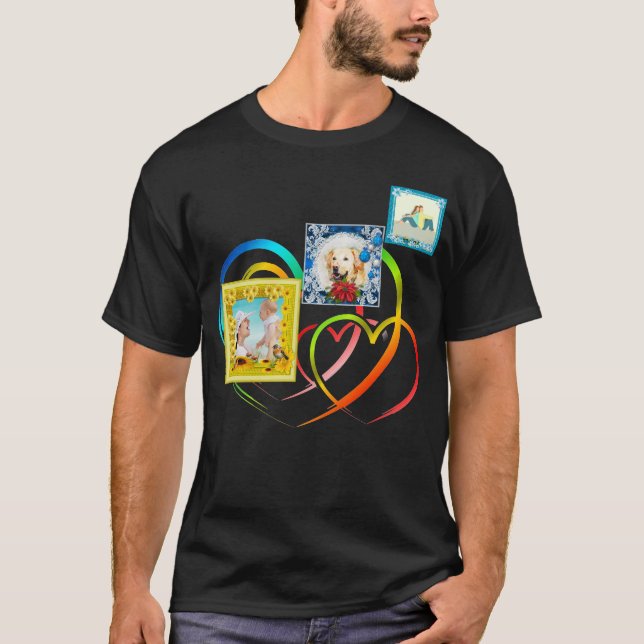 Three Photo Collage  T-Shirt (Front)