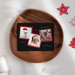 Three Photo Frame Family Holiday Postcard