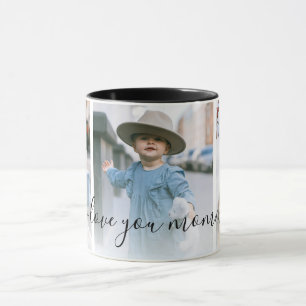 Three Photo I Love You Mommy Custom Mug