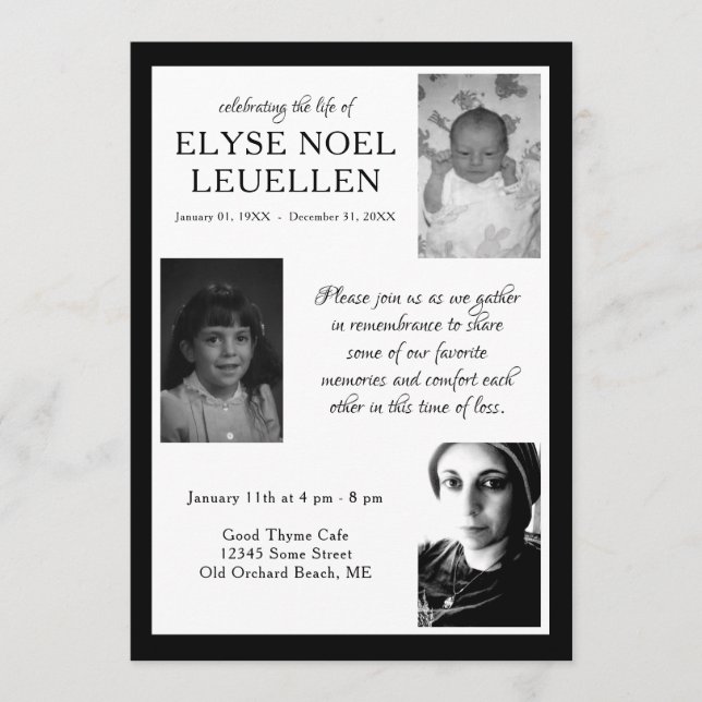 three photo memorial cards (Front)