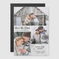 Three Photo Save the Date | Marble Look