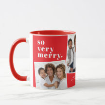 Three Photo So Very Merry Christmas on Red