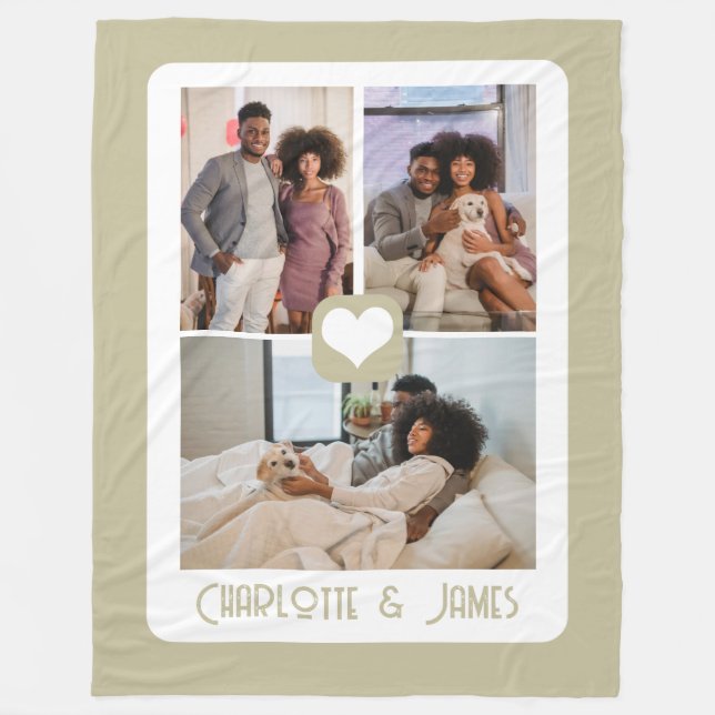 Three Photo Template Personalized By You Fleece Blanket (Front)
