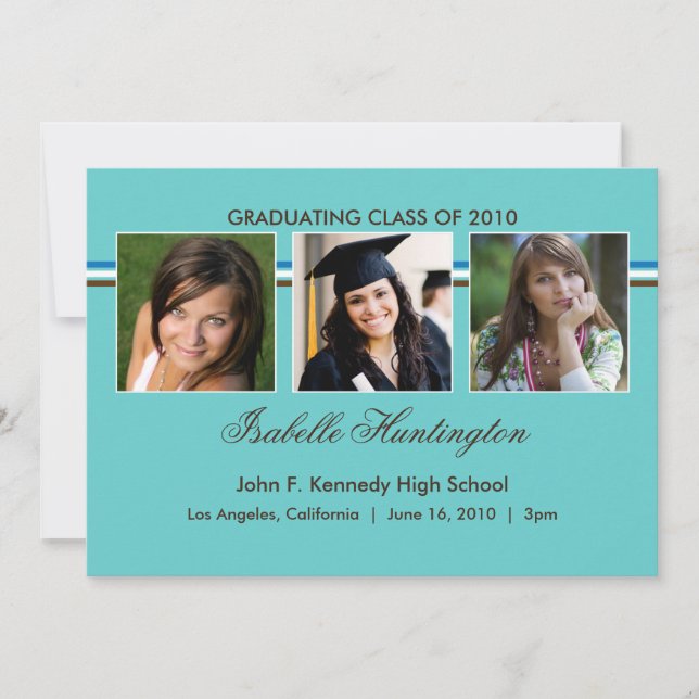 Three Photos Bar Graduation Announcement